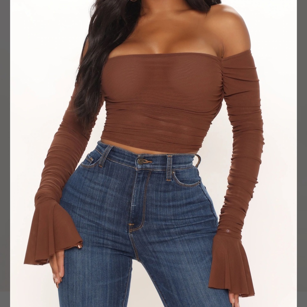 Fashion Nova Don’t Mesh Up Ruched Top NWT